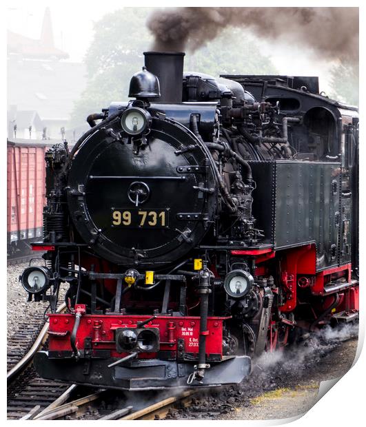 German DRG Class99.73–76 narrow gauge steam locomo Print by Philip Enticknap