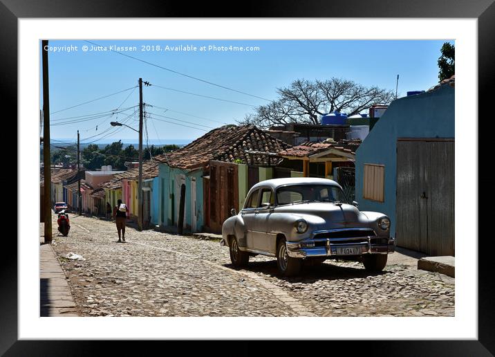 Silver old-timer in a Trinidad, Cuba Framed Mounted Print by Jutta Klassen