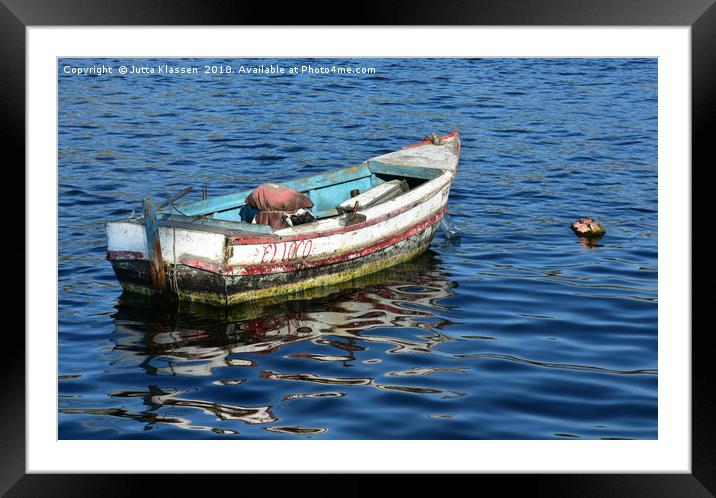 Old fishing boat in Havana harbour, Cuba Framed Mounted Print by Jutta Klassen