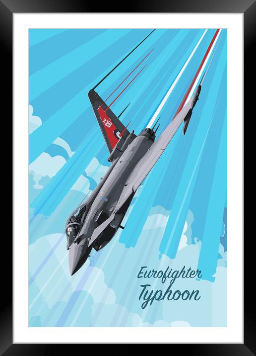 RAF100 Eurofighter Typhoon Pop Art Framed Mounted Print by J Biggadike