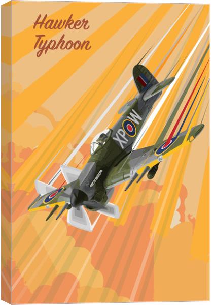 Hawker Typhoon Pop Art Canvas Print by J Biggadike