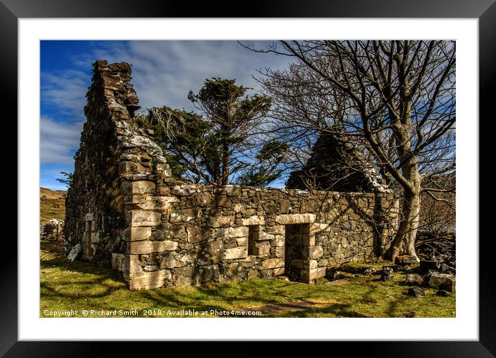 Chapel remains by the shore in Glen Eynort. Framed Mounted Print by Richard Smith