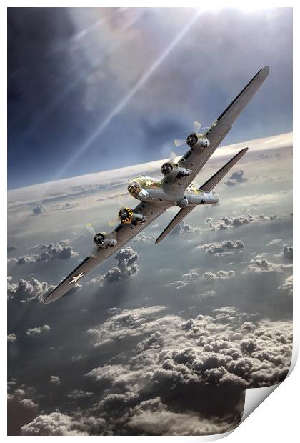 Memphis Belle above the Clouds Print by David Stanforth