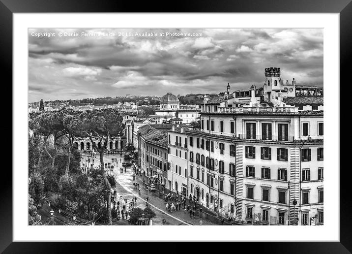 Rome Aerial Cityscape View From Campidoglio Framed Mounted Print by Daniel Ferreira-Leite