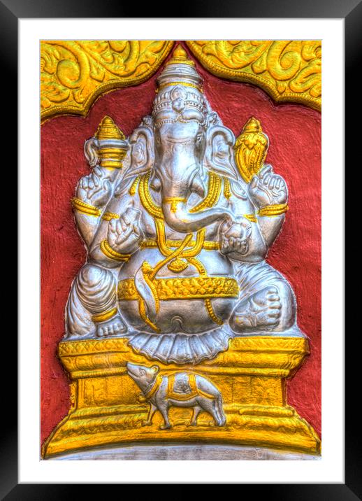 Indian Temple Elephant  Framed Mounted Print by David Pyatt
