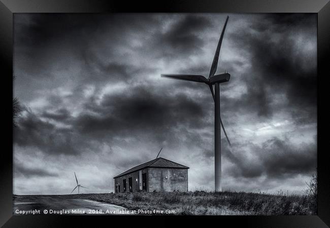 Pates Hill Wind Farm Framed Print by Douglas Milne