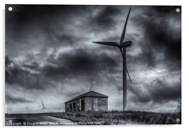 Pates Hill Wind Farm Acrylic by Douglas Milne
