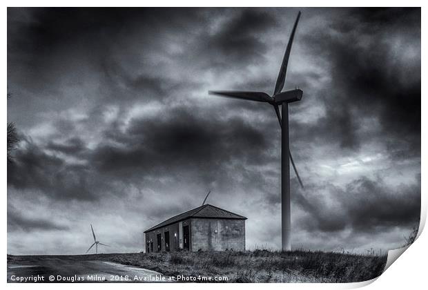 Pates Hill Wind Farm Print by Douglas Milne