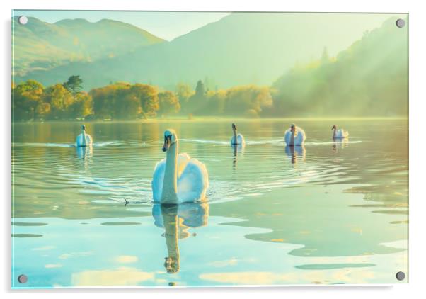 Swan Lake Acrylic by Gary chadbond