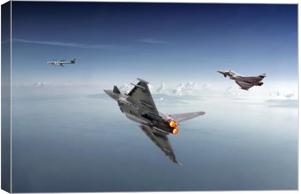 Eurofighters protecting our borders   Canvas Print by David Stanforth
