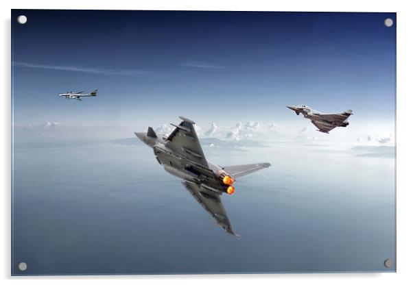 Eurofighters protecting our borders   Acrylic by David Stanforth