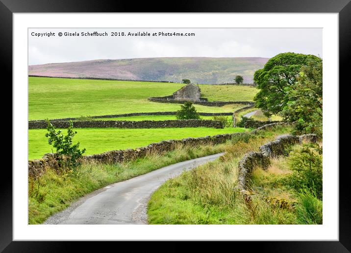 Yorkshire Scenery Framed Mounted Print by Gisela Scheffbuch