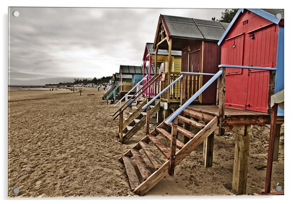 Wells Beach Huts Acrylic by Paul Macro