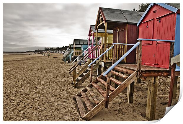 Wells Beach Huts Print by Paul Macro
