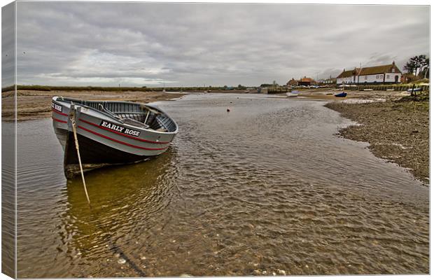 Low tide at Burham Overy Staithe Canvas Print by Paul Macro