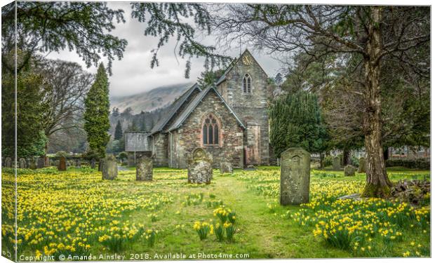 Church of Saint Patrick in Patterdale Canvas Print by AMANDA AINSLEY