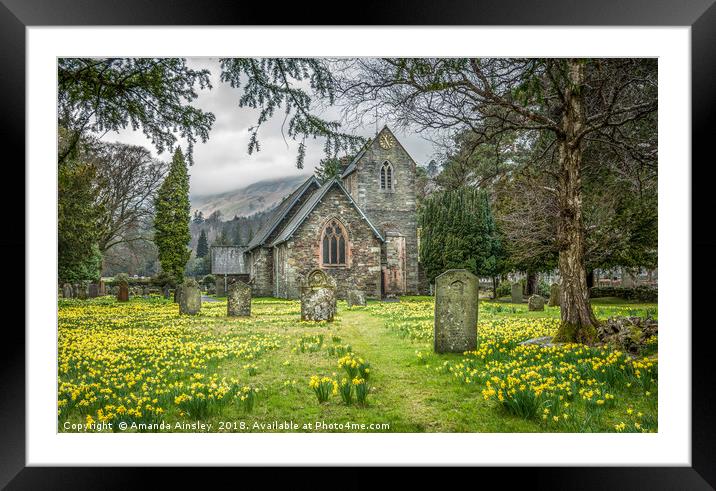 Church of Saint Patrick in Patterdale Framed Mounted Print by AMANDA AINSLEY