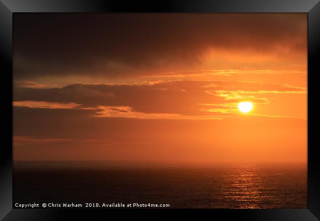 Cornwall sunset Framed Print by Chris Warham