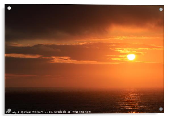Cornwall sunset Acrylic by Chris Warham