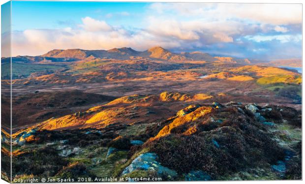 Coniston Fells from Beacon Fell Canvas Print by Jon Sparks
