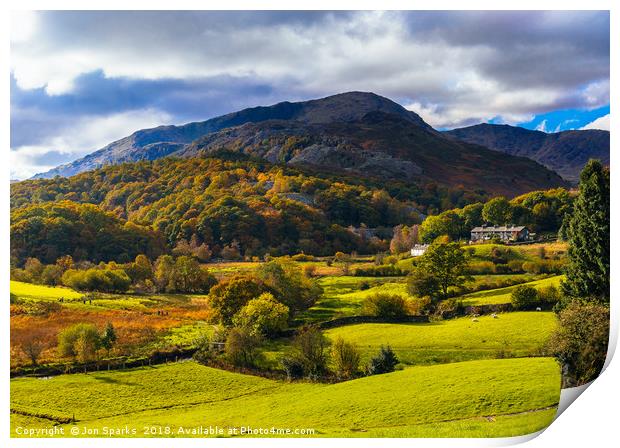 Autumn colours in Little Langdale Print by Jon Sparks
