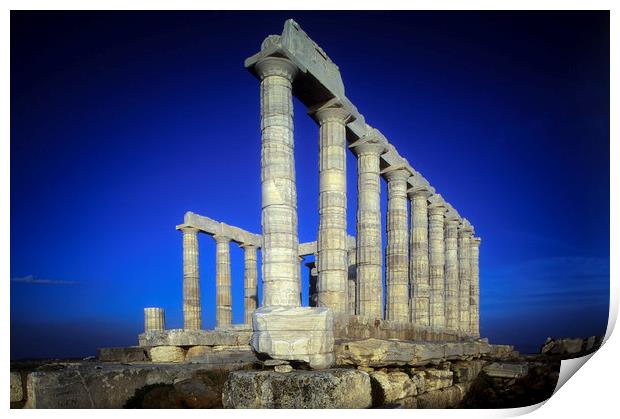 Posidons Temple, Cape Sounion,Attica ,Greece Print by Philip Enticknap