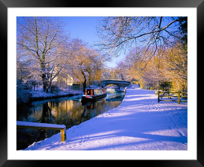 Basingstoke Canal in winter Framed Mounted Print by Philip Enticknap