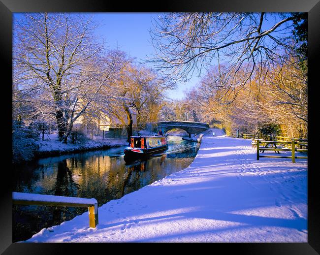 Basingstoke Canal in winter Framed Print by Philip Enticknap