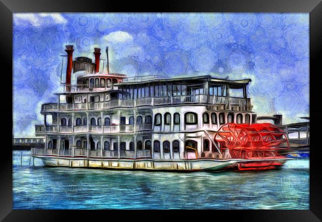 New Orleans Paddle Steamer Art Framed Print by David Pyatt