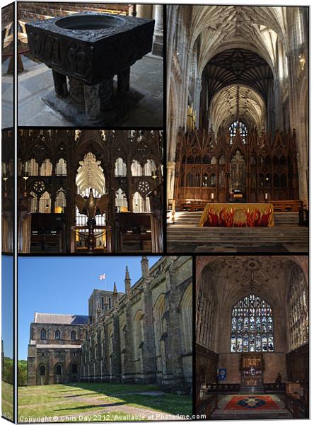 Winchester Cathedral Collage. Canvas Print by Chris Day