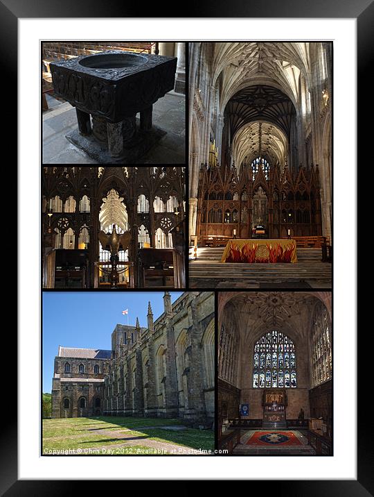 Winchester Cathedral Collage. Framed Mounted Print by Chris Day