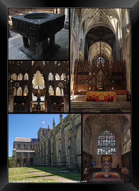 Winchester Cathedral Collage. Framed Print by Chris Day