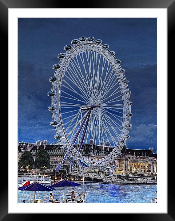 Fractals of the London Eye Framed Mounted Print by David French