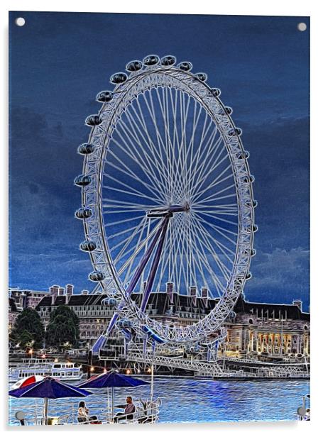 Fractals of the London Eye Acrylic by David French