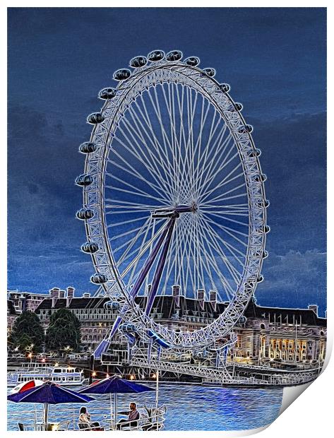 Fractals of the London Eye Print by David French