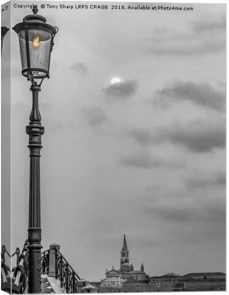 GAS LIGHT IN VENICE Canvas Print by Tony Sharp LRPS CPAGB