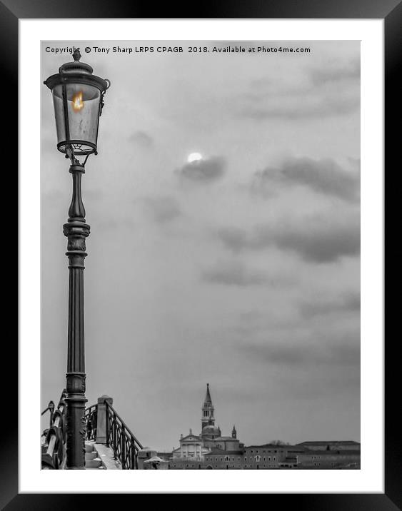 GAS LIGHT IN VENICE Framed Mounted Print by Tony Sharp LRPS CPAGB