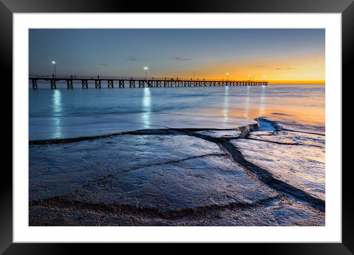 Port Noarlunga pier, Adelaide, South Australia Framed Mounted Print by Michael Brookes