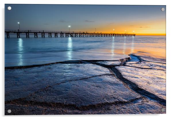 Port Noarlunga pier, Adelaide, South Australia Acrylic by Michael Brookes