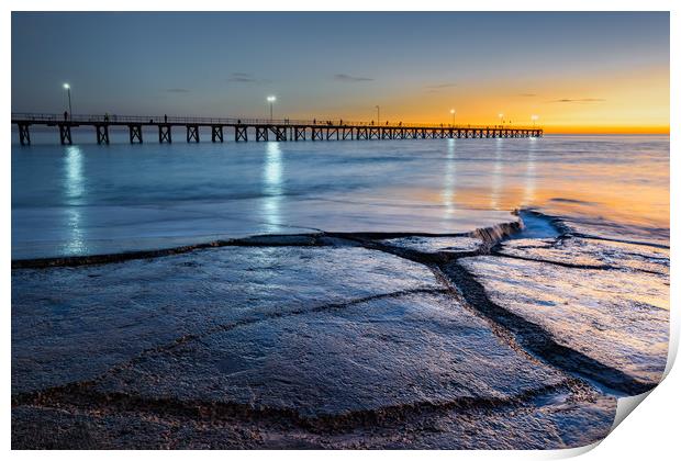 Port Noarlunga pier, Adelaide, South Australia Print by Michael Brookes