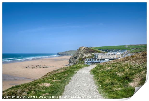 Watergate Bay Print by Diane Griffiths
