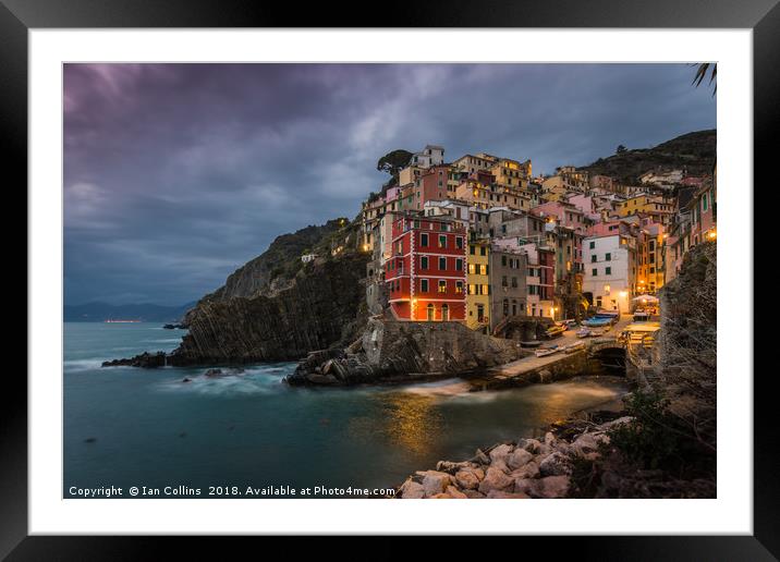 Twilight at Riomaggiore Framed Mounted Print by Ian Collins