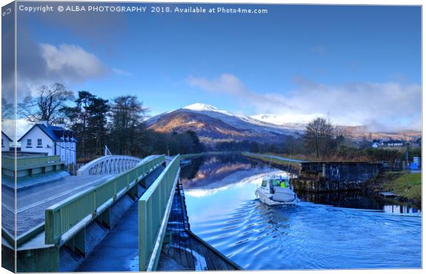 The Caledonian Canal, Corpach, Scotland. Canvas Print by ALBA PHOTOGRAPHY