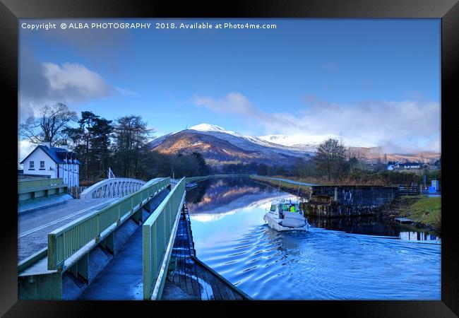The Caledonian Canal, Corpach, Scotland. Framed Print by ALBA PHOTOGRAPHY