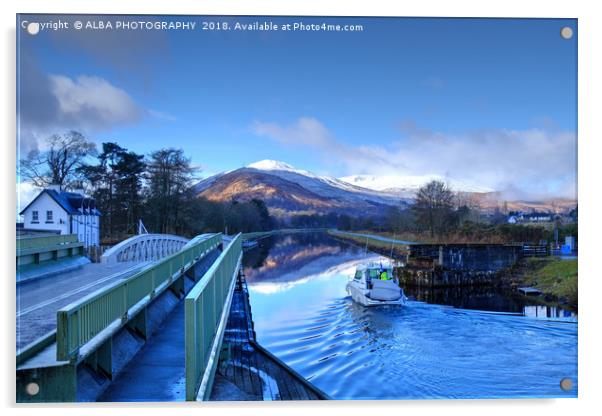 The Caledonian Canal, Corpach, Scotland. Acrylic by ALBA PHOTOGRAPHY