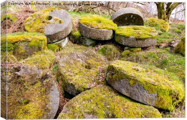 Abandoned Millstones - Peak District Canvas Print by Andy McGarry