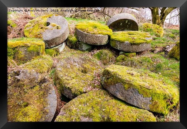 Abandoned Millstones - Peak District Framed Print by Andy McGarry