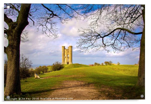 Broadway Tower The Cotswolds Acrylic by Jim Key