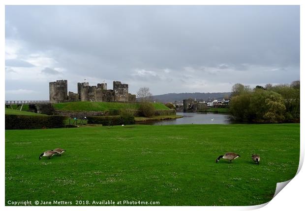 Caerphilly Castle  Print by Jane Metters