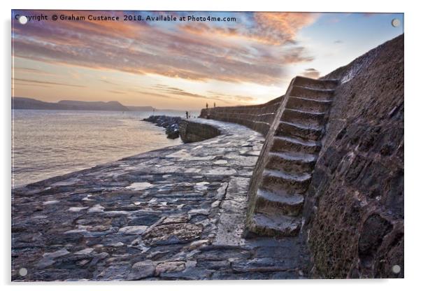 The Cobb, Lyme Regis Acrylic by Graham Custance